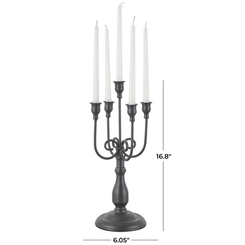 Metal Antique Style Candelabra - Black - Roche River Decor