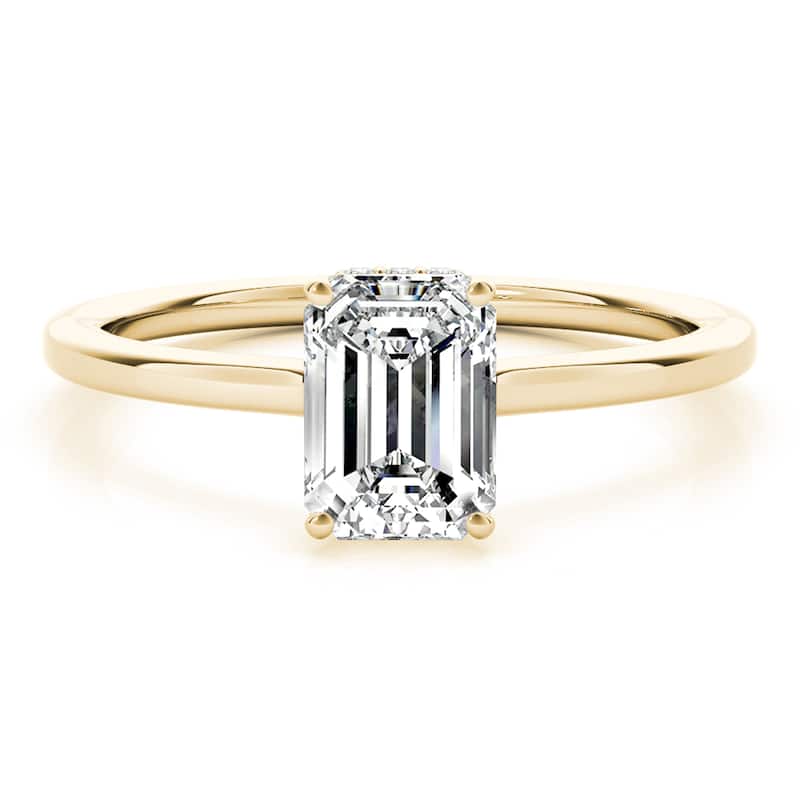 Auriya 14k Yellow Gold Lab Grown Emerald Diamond Halo Engagement Ring 0.50 to 5.00 ct. tw. (F-G VS)