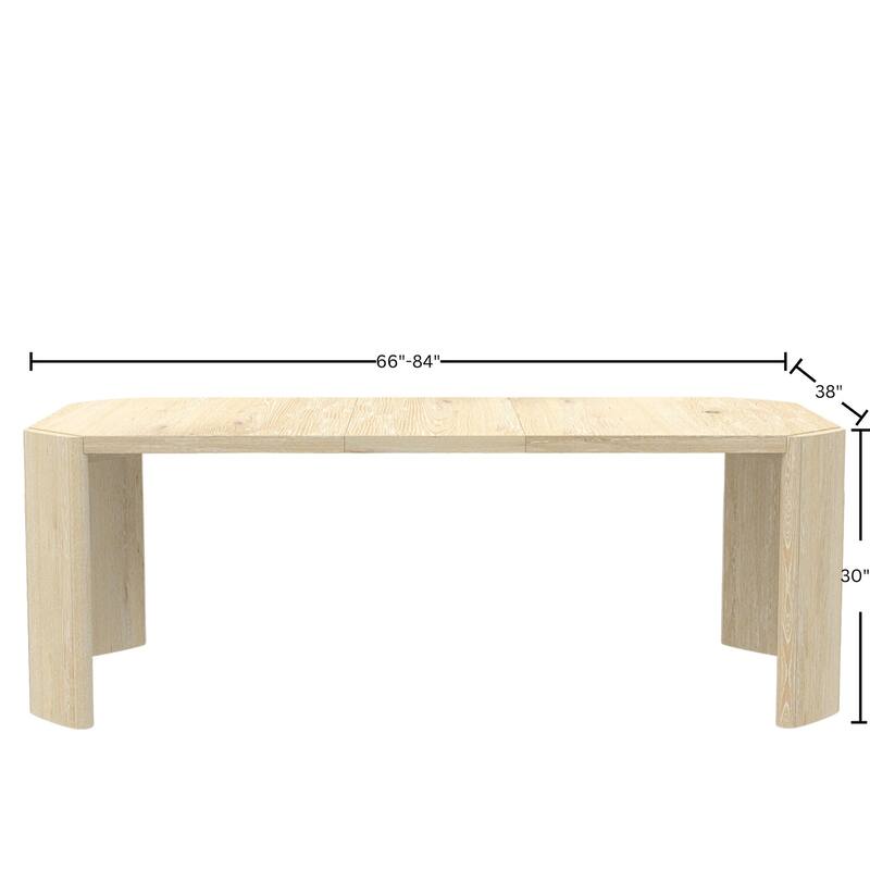 Alpine Furniture Sloane 66-84 in. W Extension Dining Table, Driftwood