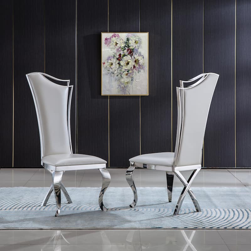 Dining Chair With Stainless Steel Legs Set Of 2