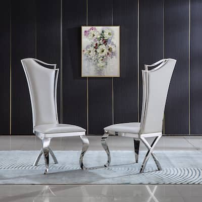 Leatherette Unique Design Backrest Dining Chair