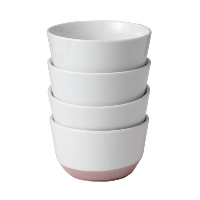 Libbey Austin 28-ounce Porcelain Soup Salad Bowl, Set of 4, Himalayan Salt Pink - Set of 4