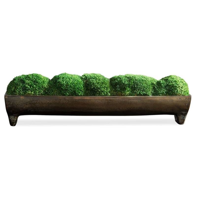 Uttermost 60203 Canal 5" Tall Aluminum Faux Flora Planter - Oxidized Bronze