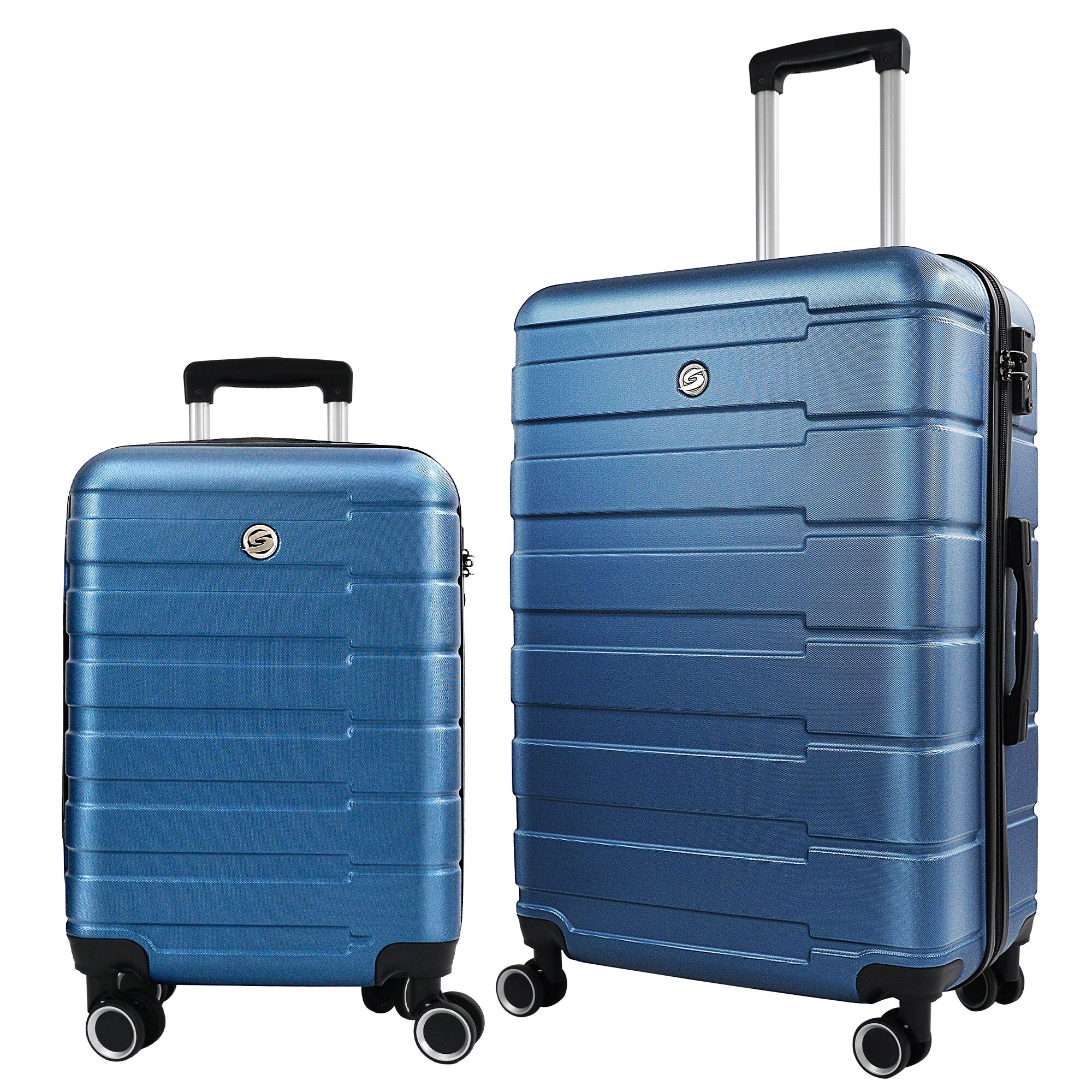 2 Piece Luggage Sets Carry on Travel Luggage Airline Approved ABS Hardside Lightweight Suitcase with 4 Spinner Wheels TSA Lock