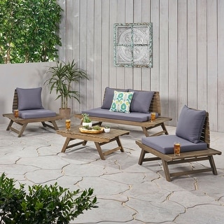 Sedona Acacia Wood 4-piece Outdoor Chat Set by Christopher Knight Home