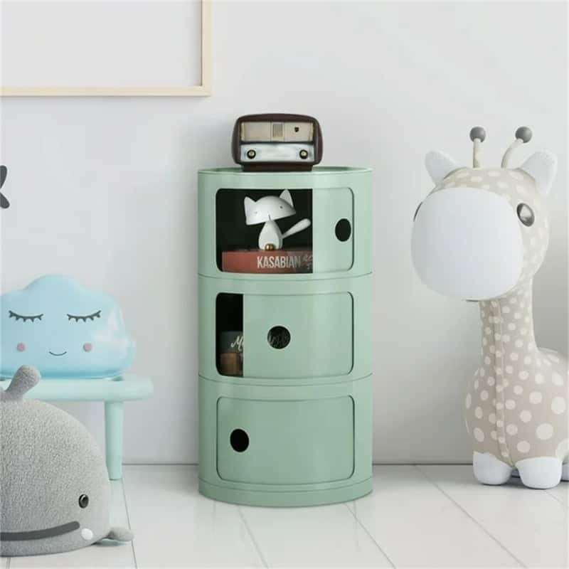 Sliding Barrel Modern Bedroom Nightstand