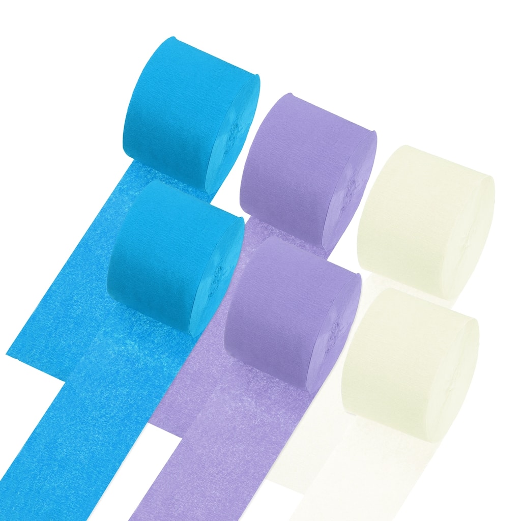 Crepe Paper Streamers 6 Rolls, Multicolored