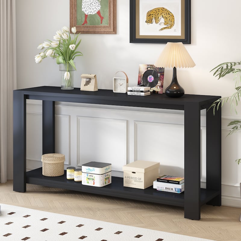 U_STYLE Distinctive Features of a Minimalist Console Table with Bottom Shelf and Four Legs