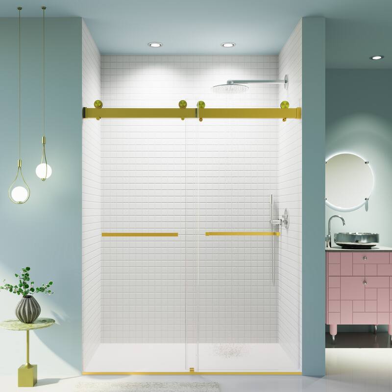56-60 inches W *76 inches H Frameless Double Sliding