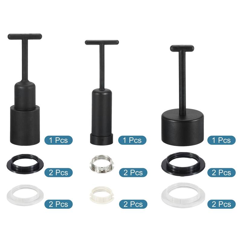 G9/E14/E27 Light Socket Ring Lamp Shade Holder Ring with Removal Tool Set - Black, White
