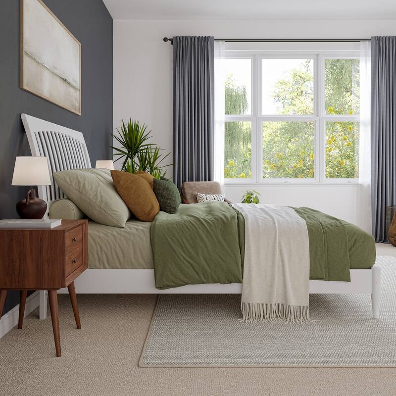 Orleans Solid Wood Low Profile Sleigh Platform Bed