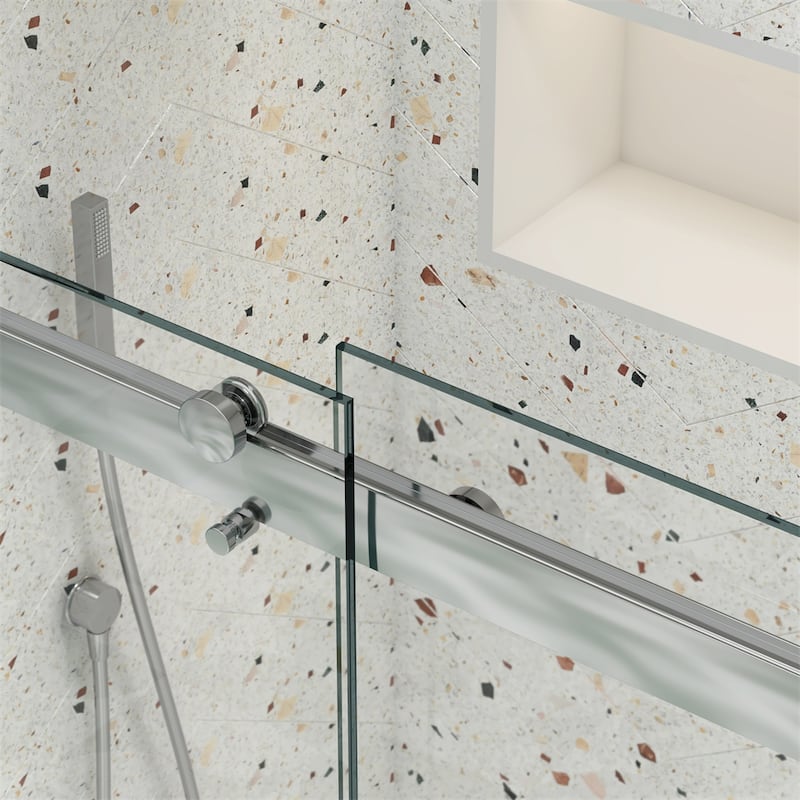 Bathroom Shower Sliding Door with 5/16" Tempered Glass