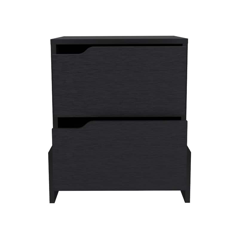 Modern 2-Drawer Nightstand in Wood Manufactured Wood Frame