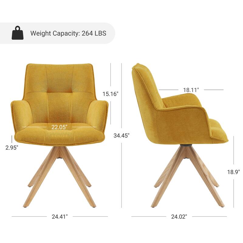 Art Leon Swivel Wood Accent Arm Chair