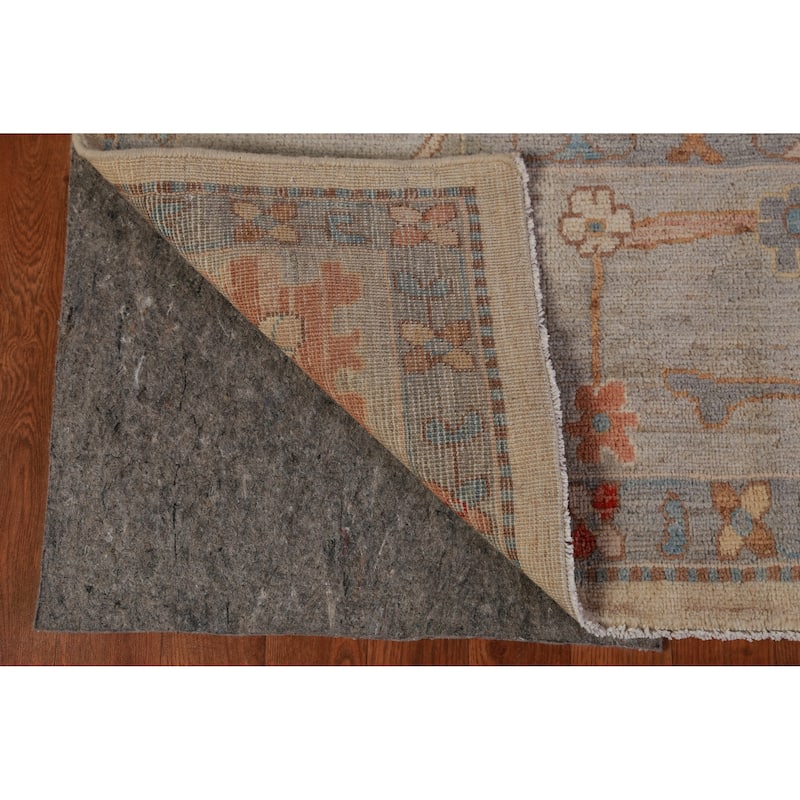 Hand Knotted Oriental 100% Wool Carpet Transitional All-Over Beige & Ivories Oushak Area Rug - 9' 11'' X 8' 2''