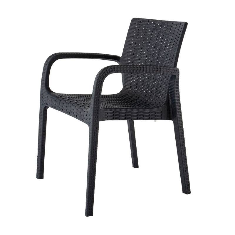 Koppla Resin Stackable All-Weather Dining Armchair, Set of 2