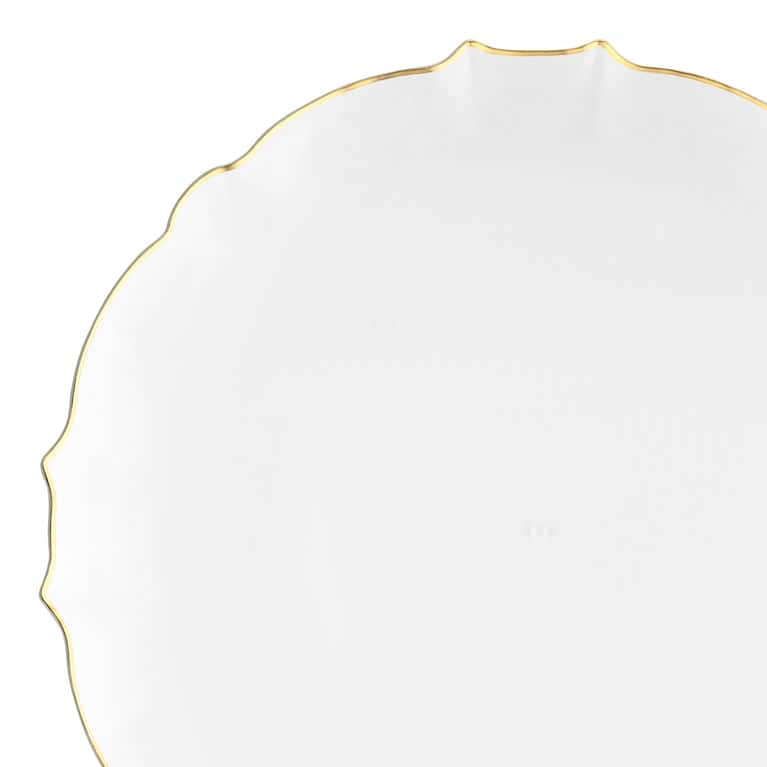 Elegant Pearl Round Lotus Disposable Plastic Plates - Party Supplies