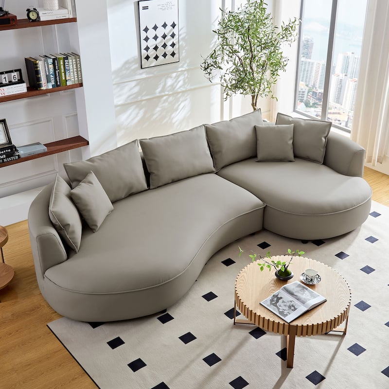 L-Shaped Leather Sectional Sofa with Chaise – Large Luxe Couch for Living Room
