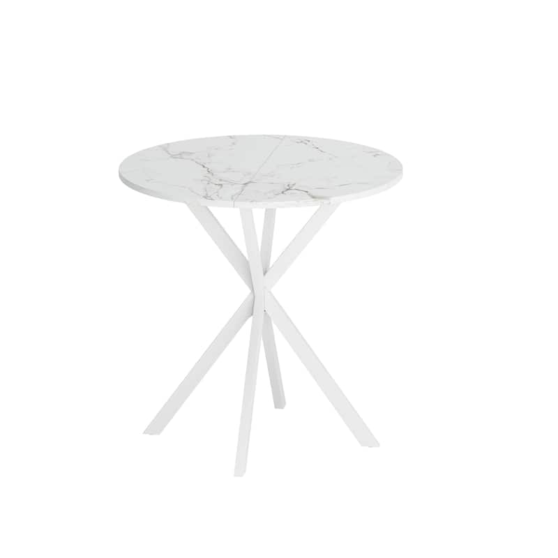 31.5'' Cross Leg Round Dining Table with 2 Piece Removable Top