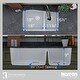 preview thumbnail 15 of 63, Karran Undermount Quartz 33 in. Double Bowl 60/40 Kitchen Sink with Bottom Grids and Strainers