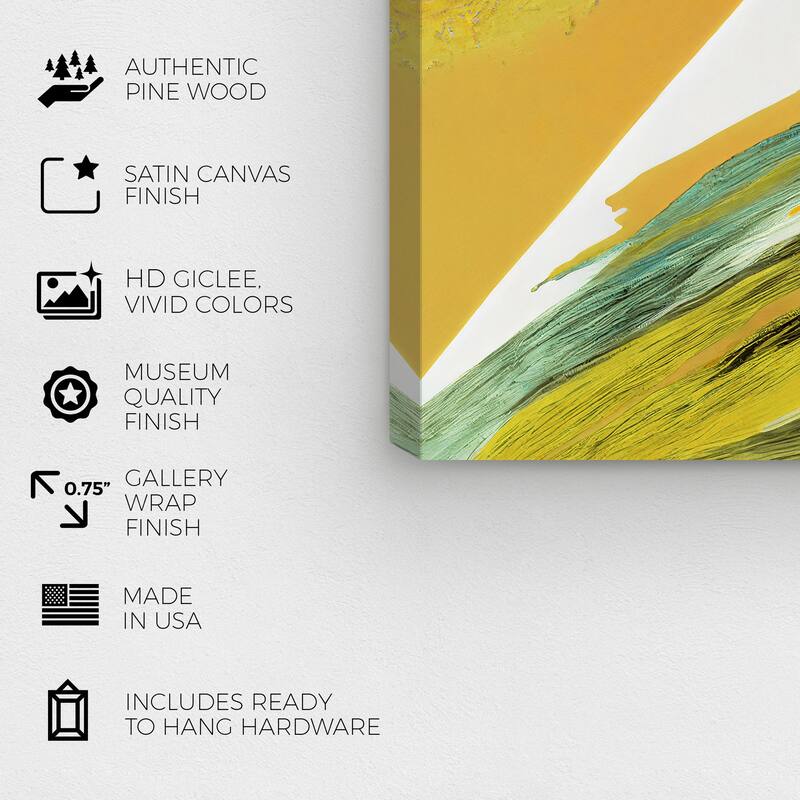 Wynwood Studio Canvas Abstract Mustard Sunrise Yellow and Mustard Modern & Contemporary Wall Art Canvas Print