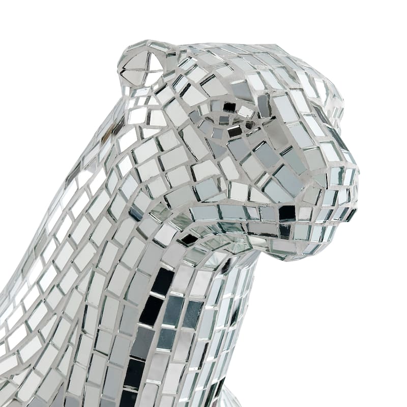 Sitting Panther Resin Sculpture - N/A