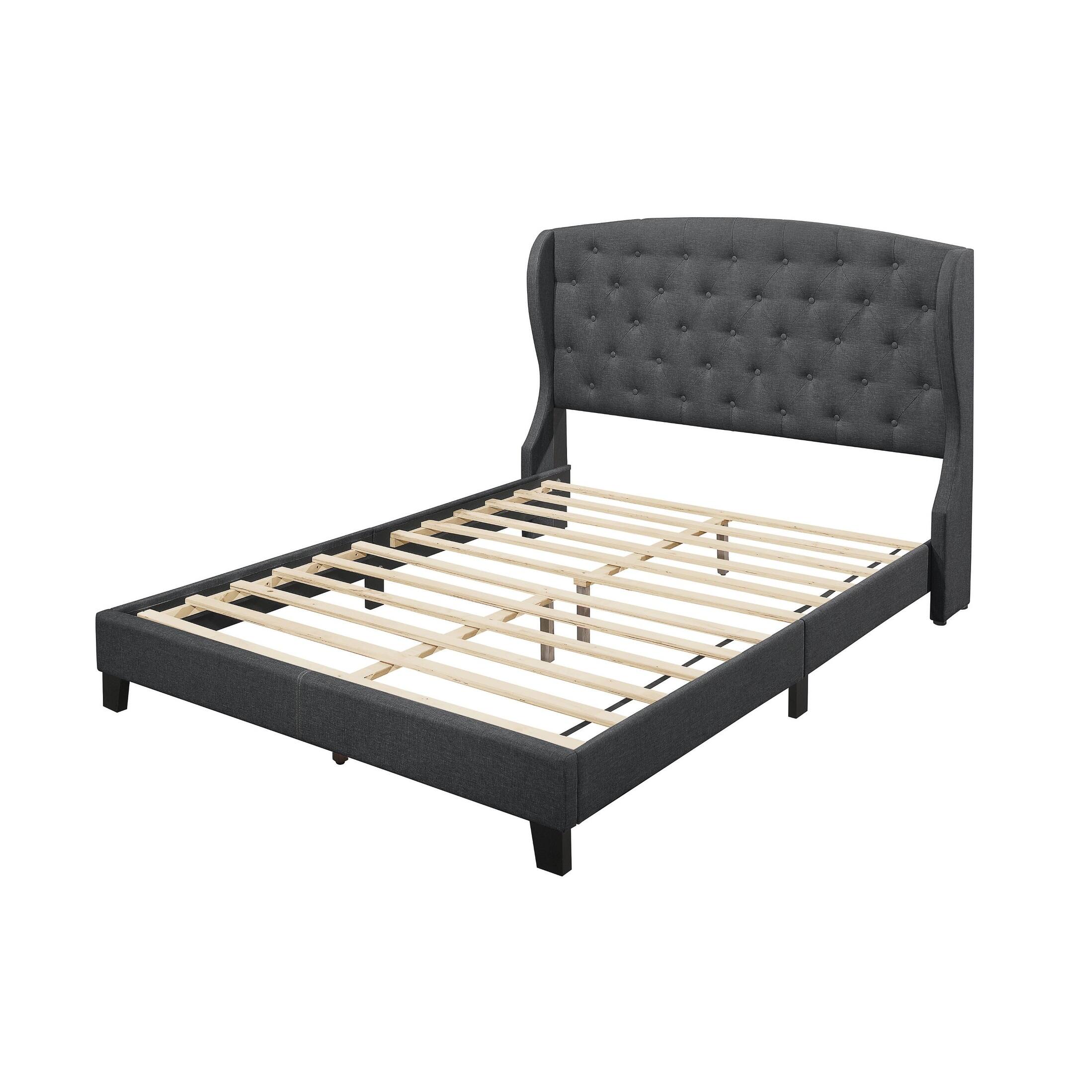 Samuel Upholstered Wingback Platform Bed On Sale Bed Bath & Beyond