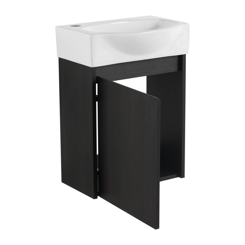 16 "Bathroom Vanity Sink Combo for Small Space, Modern Small Bathroom Vanity with Sink, Small Bathroom Sink Cabinet Set