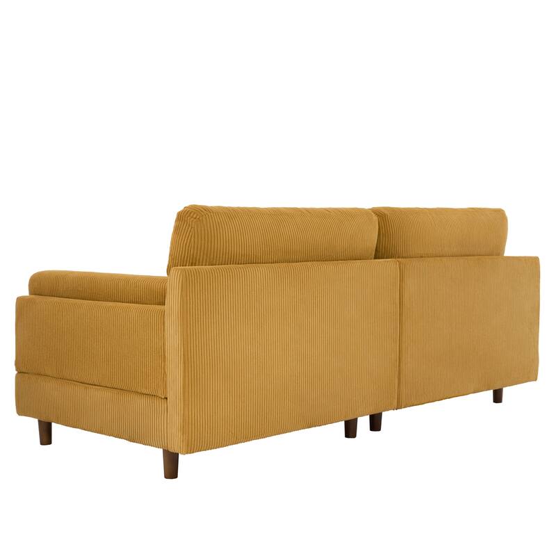 Modern 90" Loveseats Corduroy Sectional Sofa