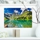 preview thumbnail 10 of 10, Designart - Bright Day Mountain Lake Photography Canvas Art Print 20 in. wide x 12 in. high