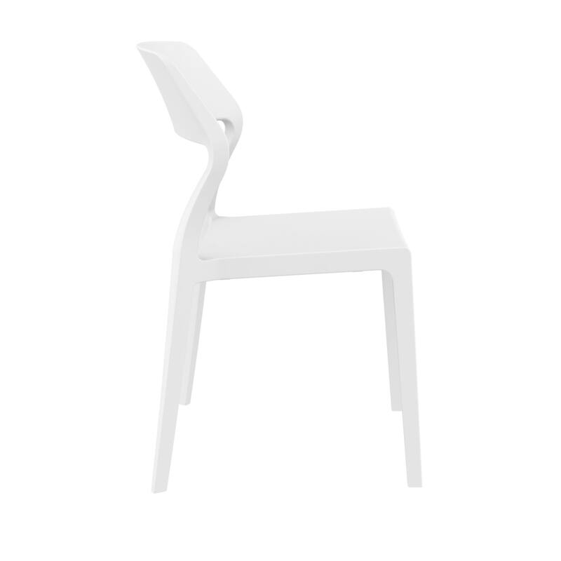 32.75" White Solid Patio Dining Chair