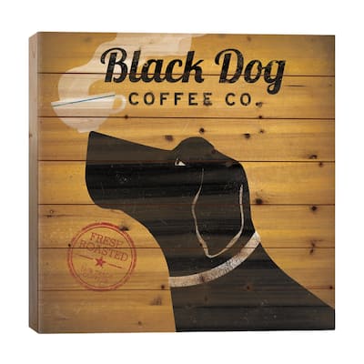 Black Dog Coffee Co. Print On Wood by Ryan Fowler - Multi-Color