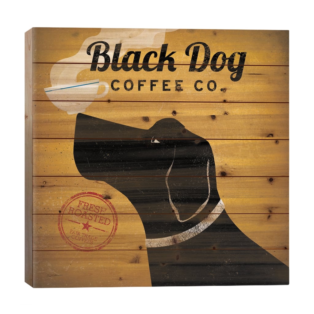 Black Dog Coffee Co. Print On Wood by Ryan Fowler - Multi-Color