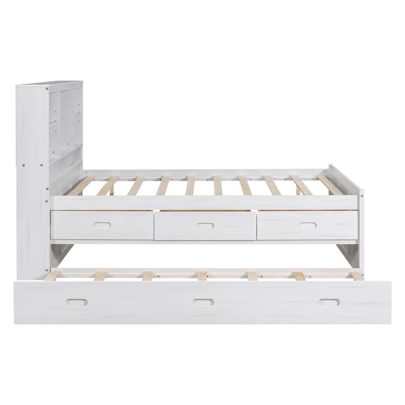 platform bed with Storage Headboard