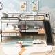 preview thumbnail 3 of 9, Twin Size L-Shaped Bunk Bed with Slide and Ladder, Black