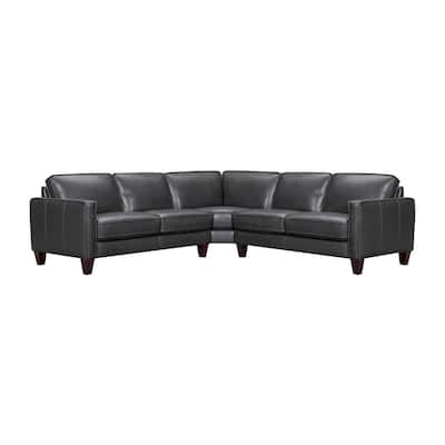 Summit Leather 3 Piece L-Shape Sectional Sofa by Armen Living