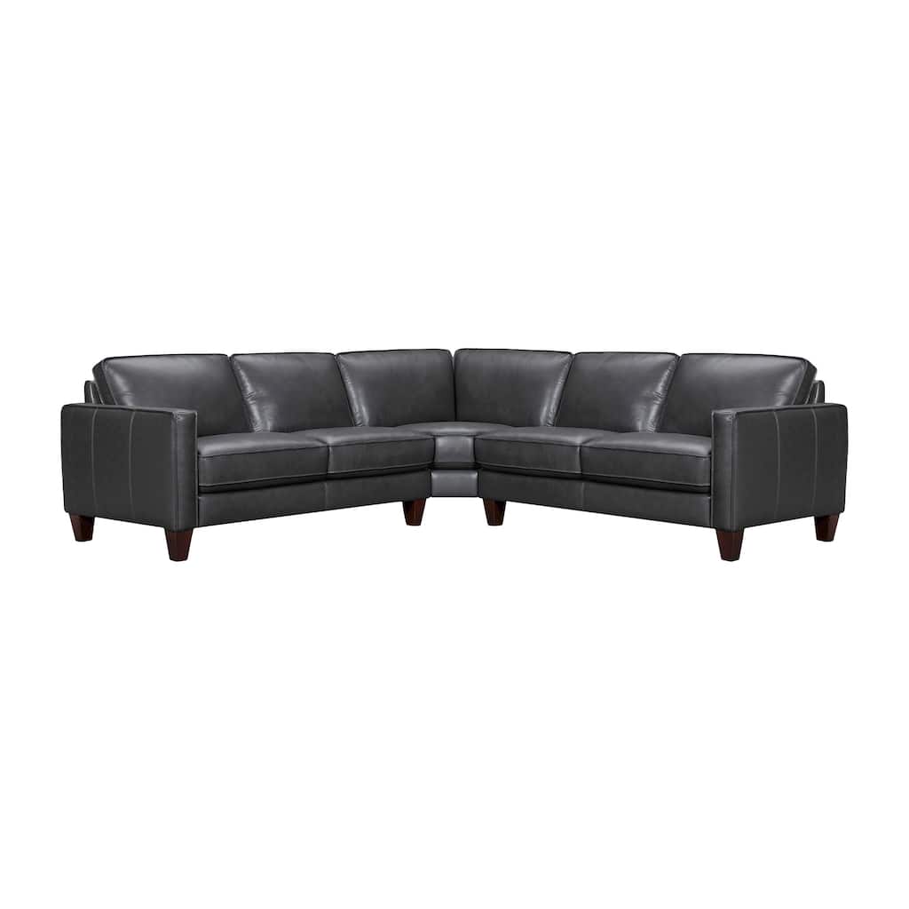 Summit Leather 3 Piece L-Shape Sectional Sofa by Armen Living
