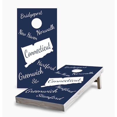 Connecticut State Pride Cornhole Game (Choose Wraps or Boards)