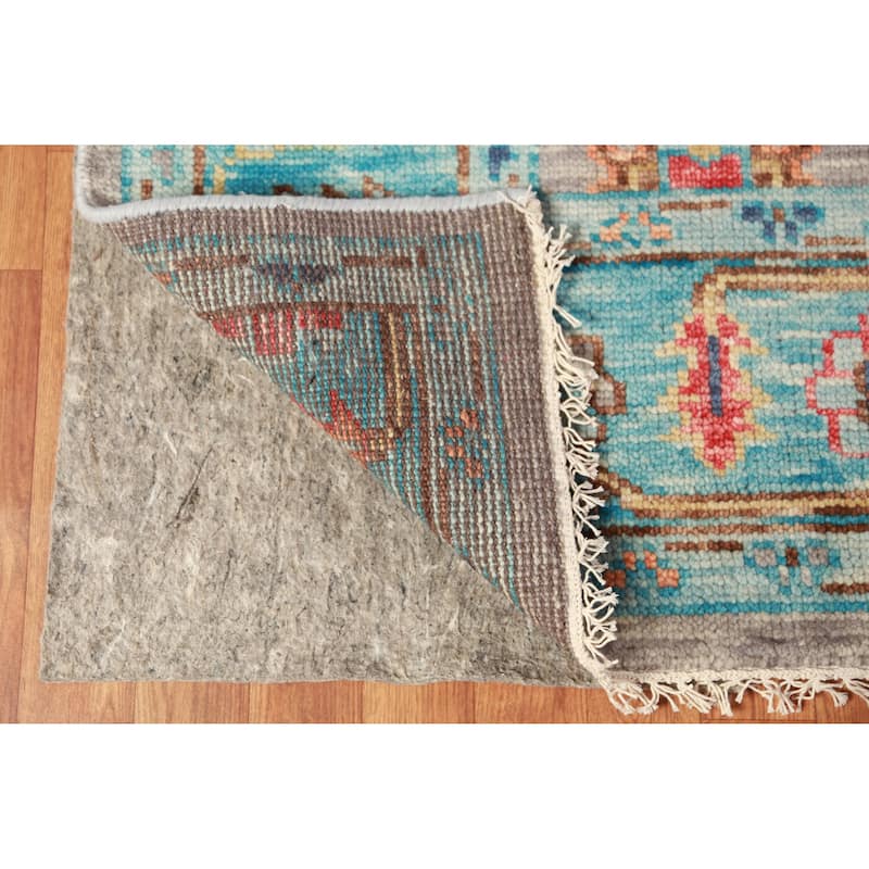 Geometric Oushak Oriental Area Rug Hand-Knotted Wool Carpet - 8'0" x 10'1"