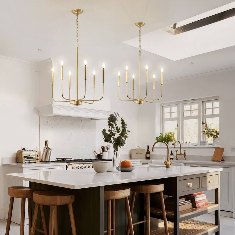 Starsky 6-Light Candle-Style Mid-Century Modern Farmhouse Traditional Classic Candle-Style Chandelier