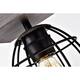 Wood and Black 4-Light Cage Linear Kitchen Island Lighting