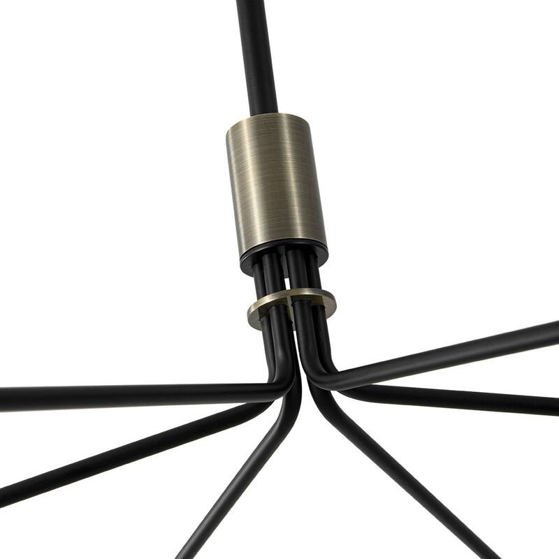 Modern Farmhouse 6-Light Curved Arm Metal Chandelier