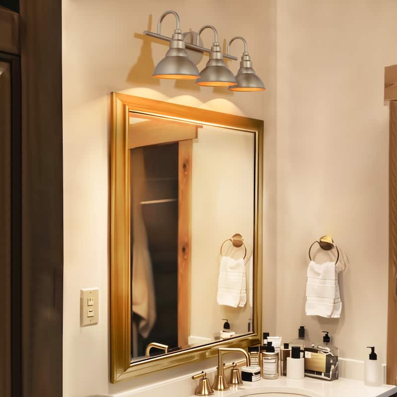 Modern Farmhouse Lodge Barn Metal Bathroom Vanity Lights Industrial Wall Sconce - L23"x W 6"x H 8.5"