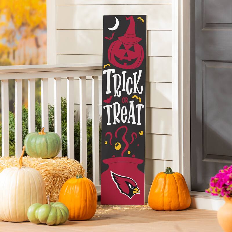 47" Double Sided Seasonal Porch Leaner, Arizona Cardinals - 47" x 11.25" - Halloween