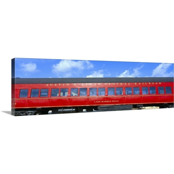 "Historic red passenger car, Austin" Canvas Wall Art