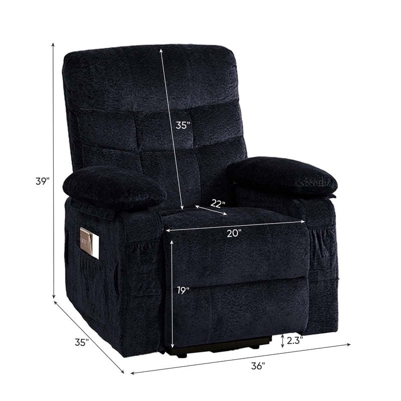 Mixoy Velvet Power Lift Recliners Chair,Dual Motor Heat Massage Electric Recliner Chair with Remote