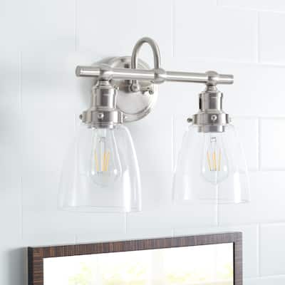 SAFAVIEH Lighting Layton 2-light LED Bathroom Sconce - 14.3"x6.8"x11.8"