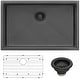 preview thumbnail 8 of 7, Ruvati 27-inch Undermount Gunmetal Black Stainless Steel Kitchen Sink 16 Gauge Single Bowl - 8' x 11'