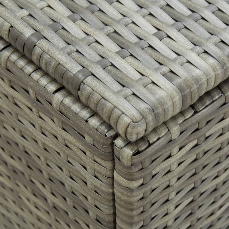 vidaXL Patio Storage Box Poly Rattan 70.9"x35.4"x27.6" Gray