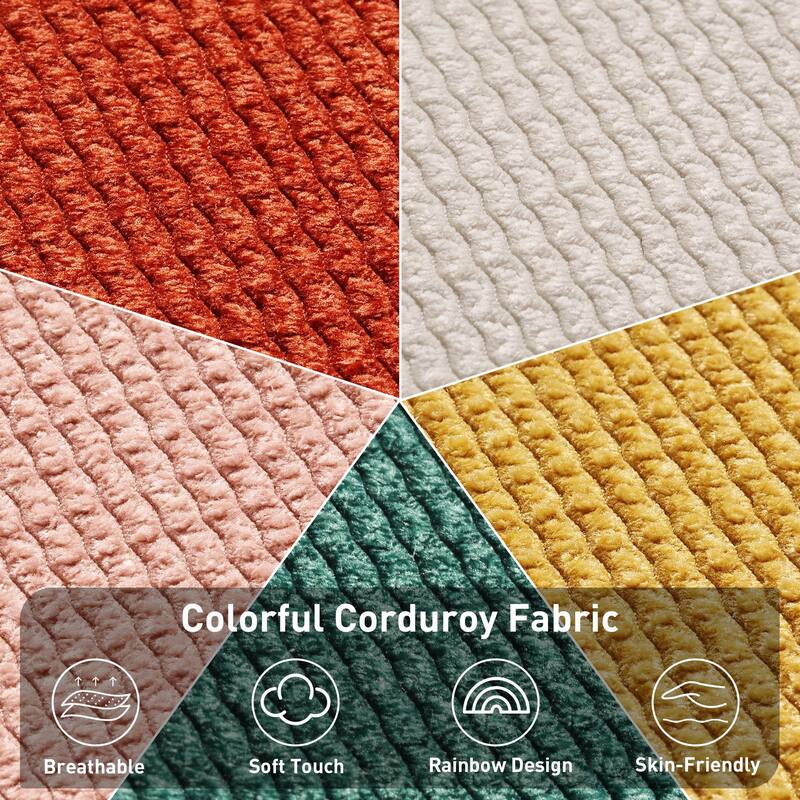 Modular Sectional Sofa, Modern Comfy Cloud Sofa Couch, Corduroy Rainbow Deep Seat Sofa with Movable Cushion